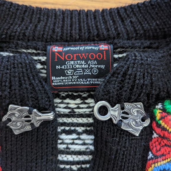 Norwool Women 100% Pure Wool Nordic Sweater Size S - Picture 3 of 4